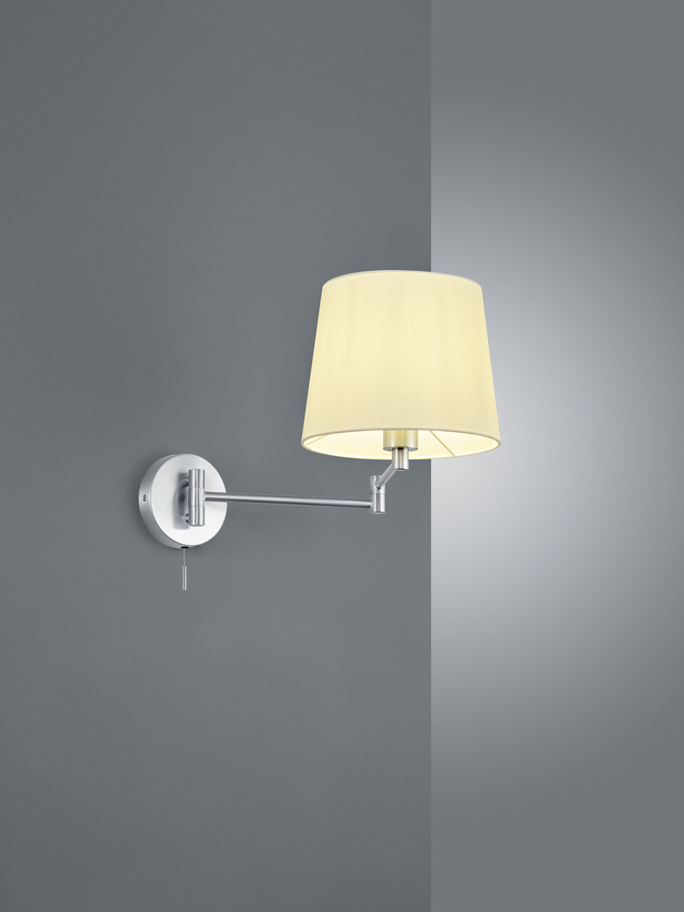 Lampa de perete Lyon, TRIO, 25.5x32.5 cm, 60W, 1x E27, metal, nichel mat/alb - imagine 5